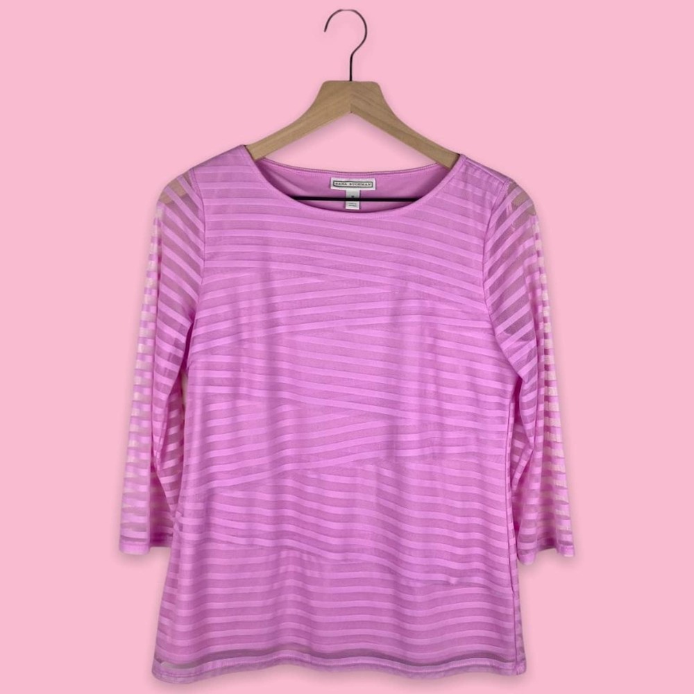 Dana Buchman Textured Stripe Top